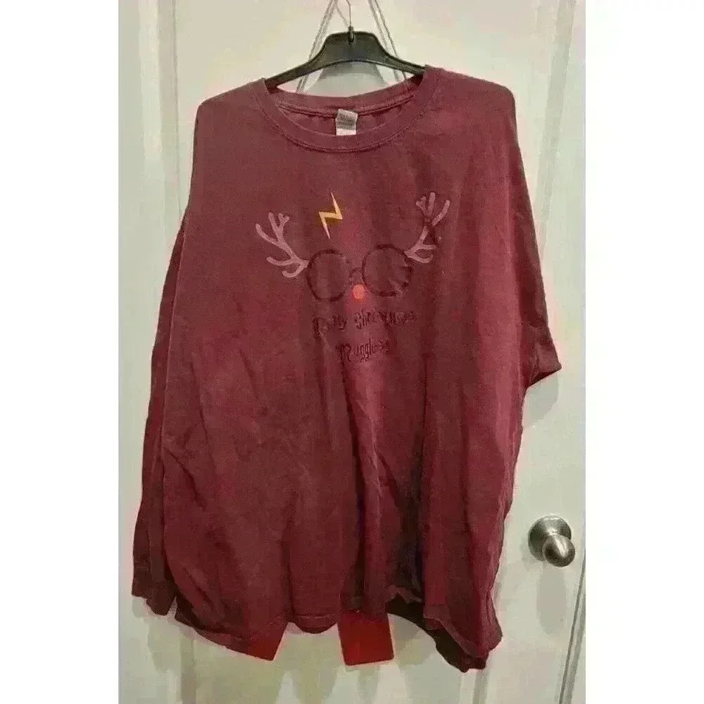 Merry Christmas Muggles Harry Potter Themed Long Sleeve Shirt Size 3XL
